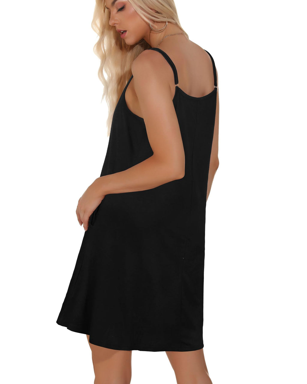 JOELLYUS Summer Dresses for Women Spaghetti Strap Button Down Casual Sundress Beach Cover Up Dress with Pockets 2026