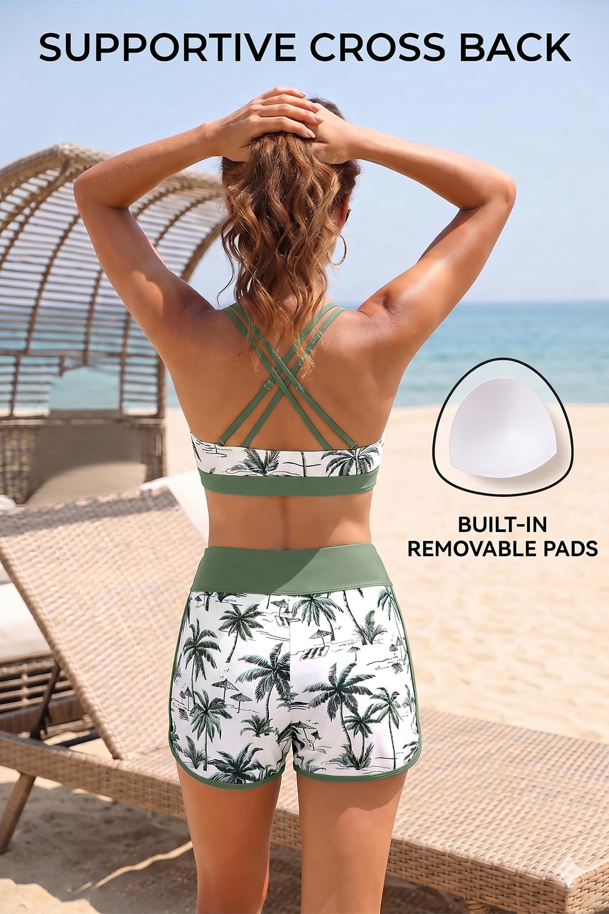 Daci Women 3 Piece Tankini Swimsuits - Tummy Control Tank Top with Bra Modest Bathing Suit with Pockets Boyshorts Bottom 2026