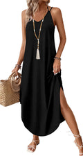 Boho Halter Maxi Dress for Summer Vacation - Ink Wash