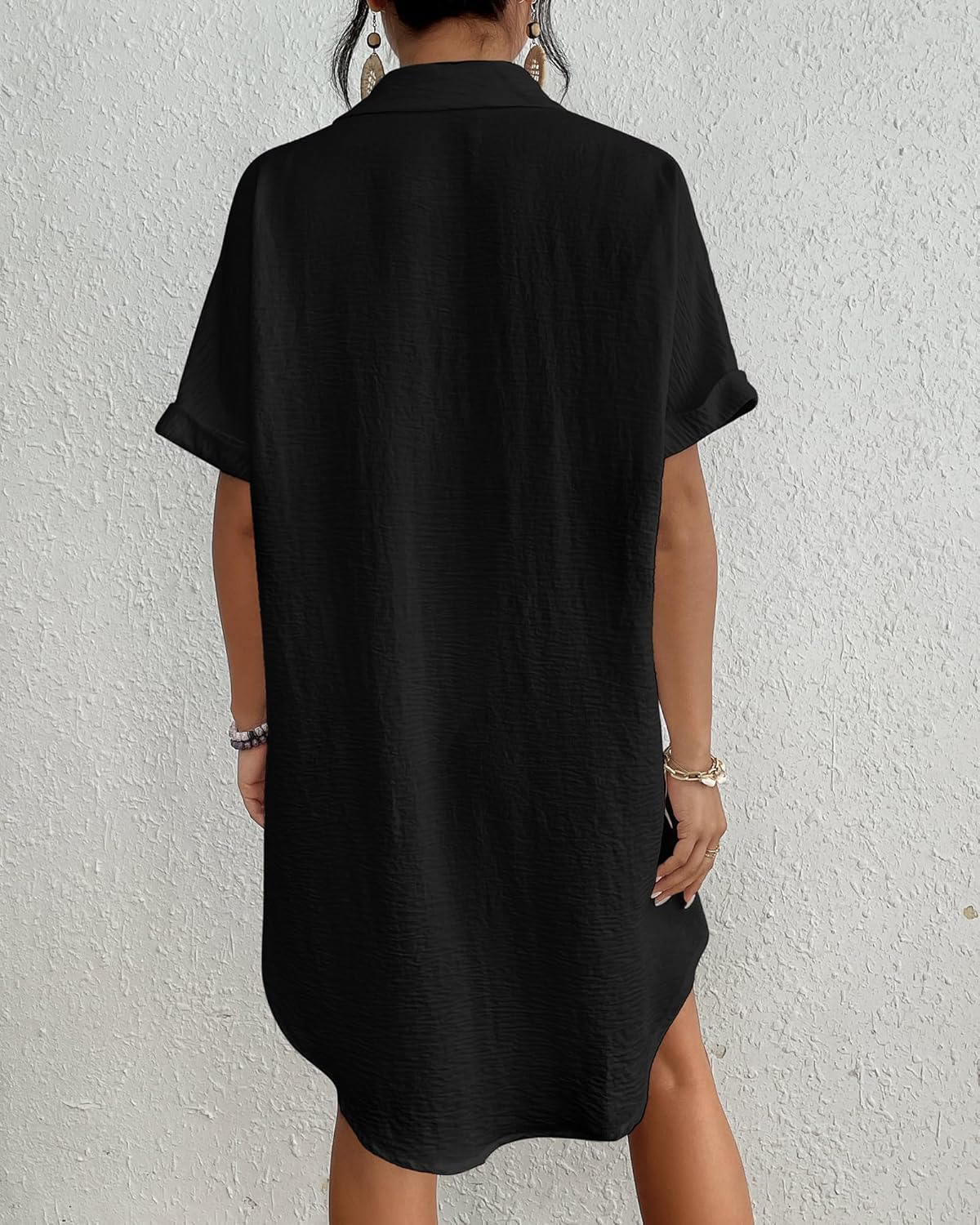 Bsubseach Women Swimsuit Coverup Shirt Dress Button Down Bathing Suit Cover Up Beach Vacation Outfits