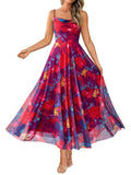 Floral Sleeveless Maxi Dress for Wedding Guests