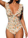 Ruffled Tie-Back One-Piece Swimsuit