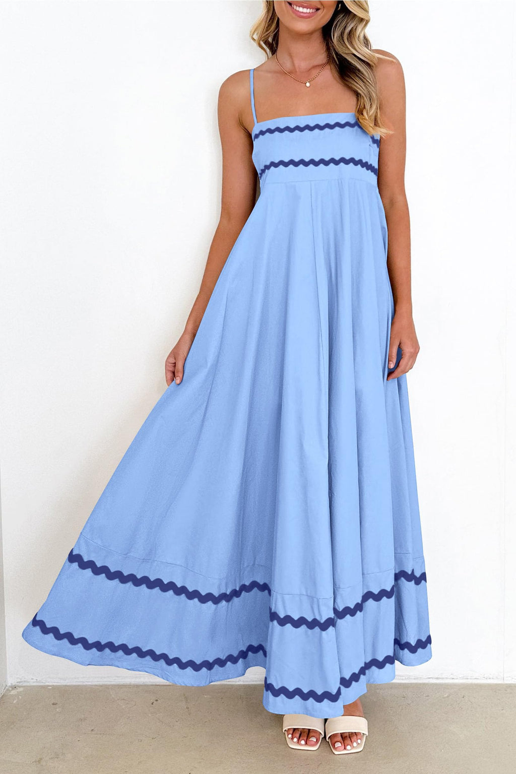PRETTYGARDEN Women's 2026 Summer Flowy Maxi Dress Casual Sleeveless Spaghetti Strap Ruffle Beach Long Dresses