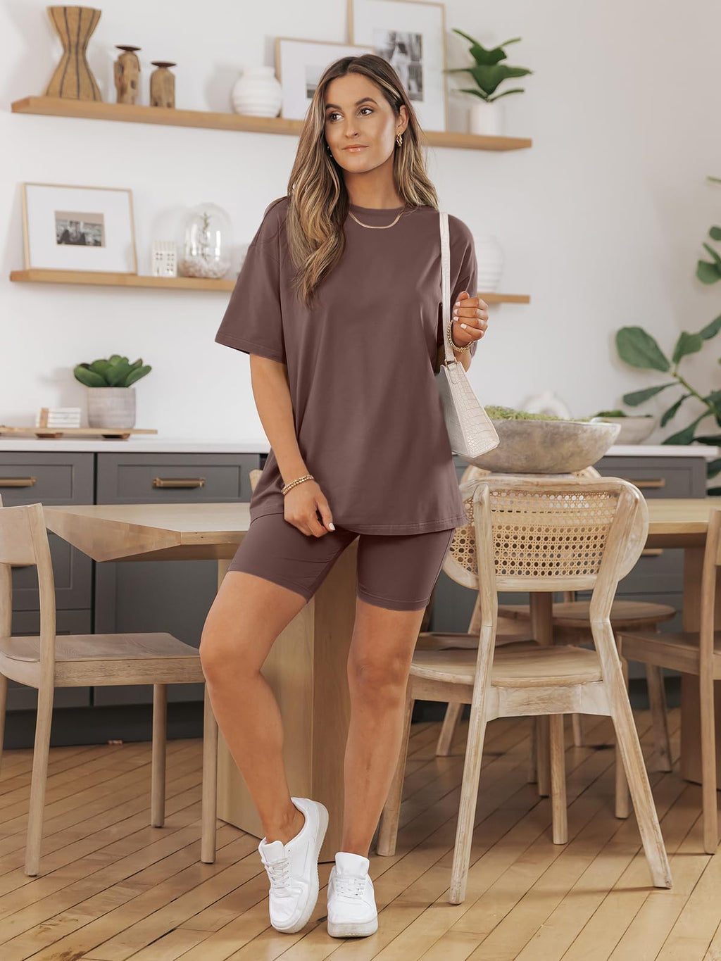 AUTOMET Womens 2 Piece Sets Summer Outfits 2026 Two Piece Lounge Set Matching Clothing Oversized Tshirts Biker Short Fashion