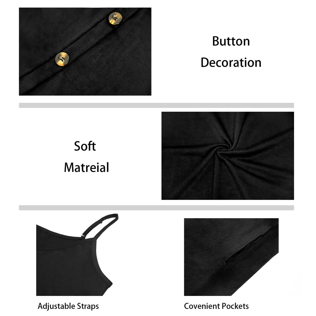 JOELLYUS Summer Dresses for Women Spaghetti Strap Button Down Casual Sundress Beach Cover Up Dress with Pockets 2026