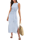 Sleeveless Midi Dress for Summer Vacation
