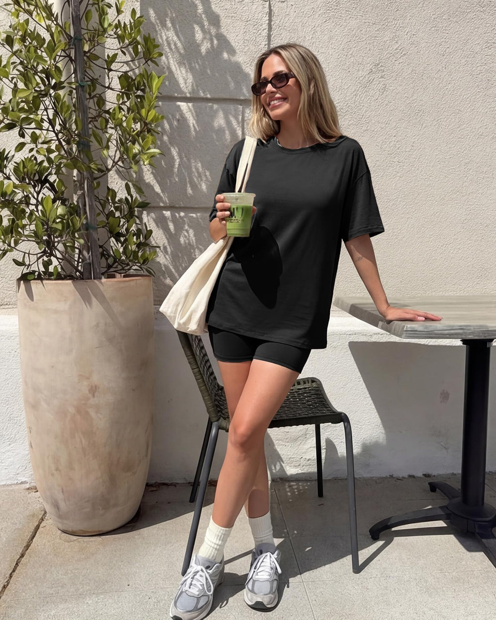 ZOOSIXX 2 Piece Sets for Women Summer - Oversized T-Shirt and Biker Shorts Lounge Sets Matching Outfit for Travel Casual
