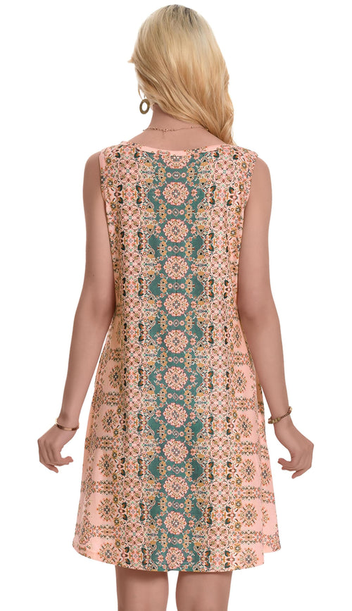 Summer Dresses for Women Beach Boho Sleeveless Vintage Floral Flowy Pocket Tshirt Tank Sundresses 2026