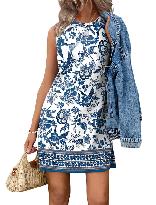 Boho Sleeveless Dress for Summer Vacation