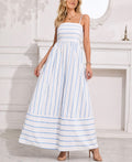 Sleeveless Smocked Cutout Maxi Dress