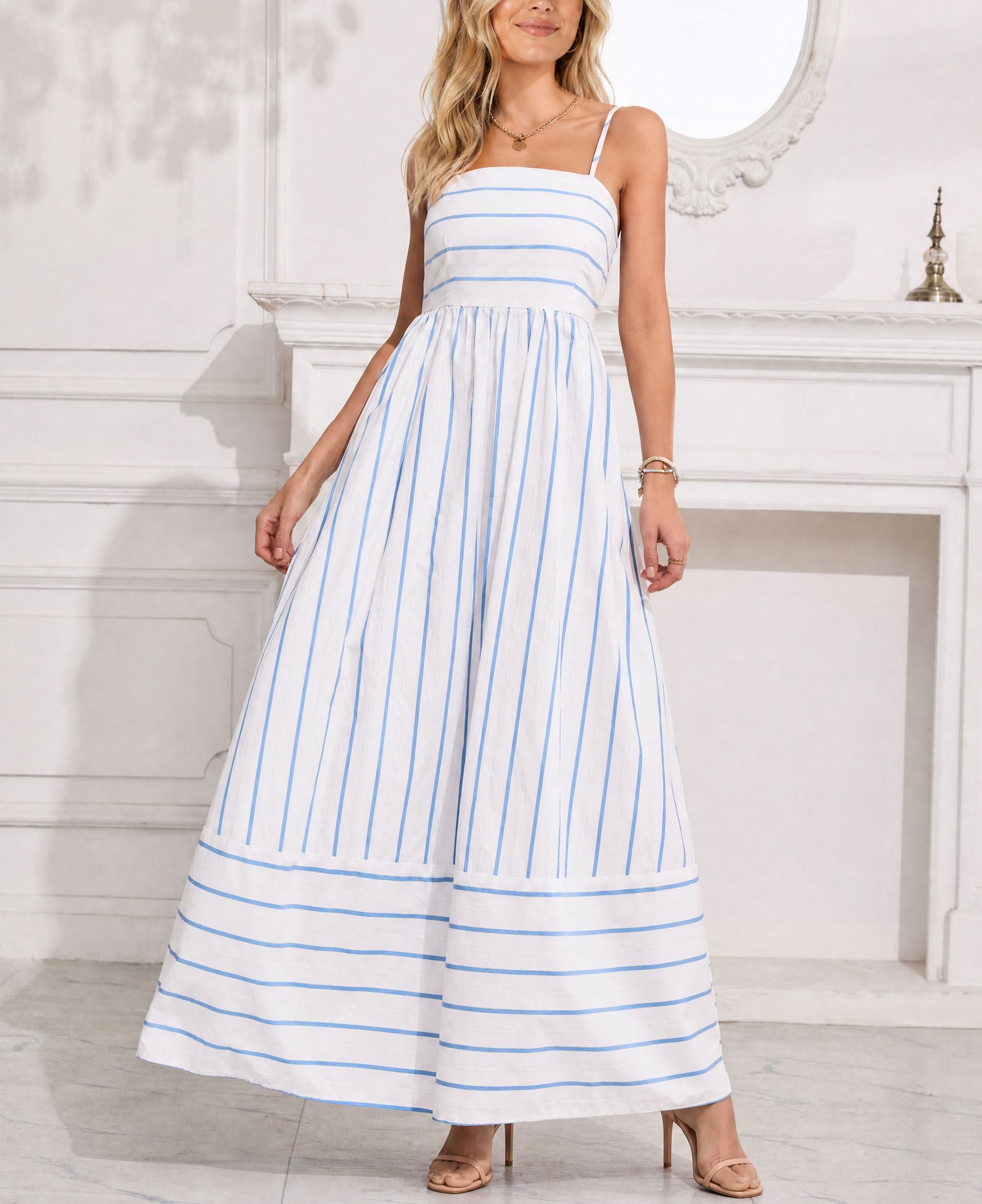 Sleeveless Smocked Cutout Maxi Dress
