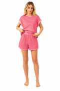 Capri Striped Knit Shorts Set