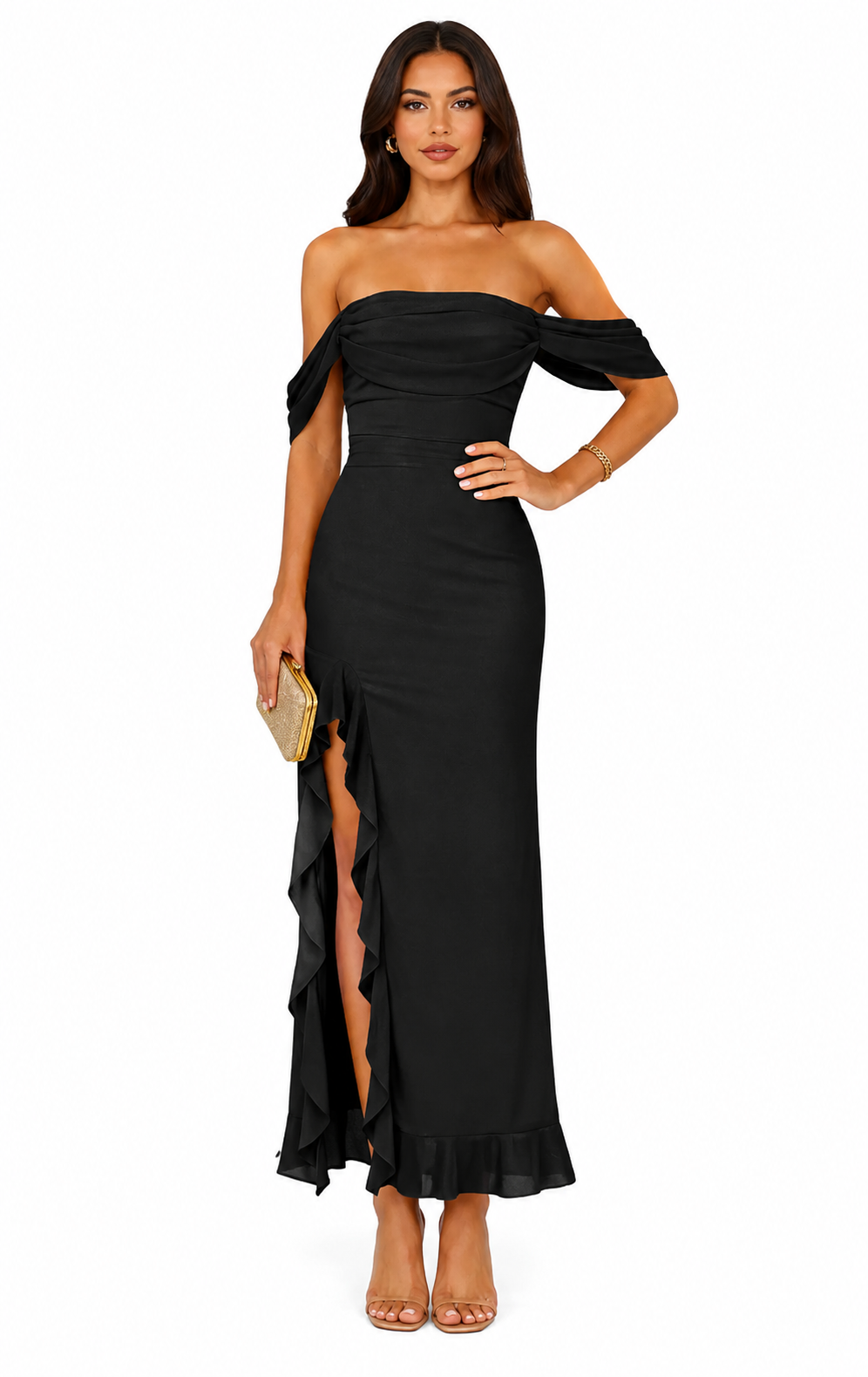 Nora Strapless Mesh Maxi Dress