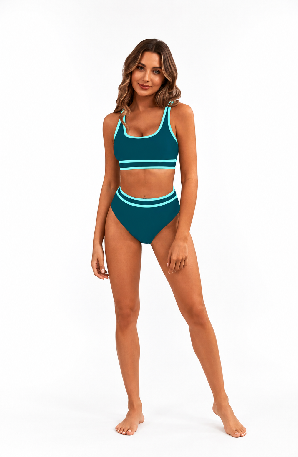 Iliana Colorblock High-Waist Bikini