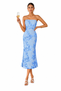 Anais Floral Strapless Midi Dress