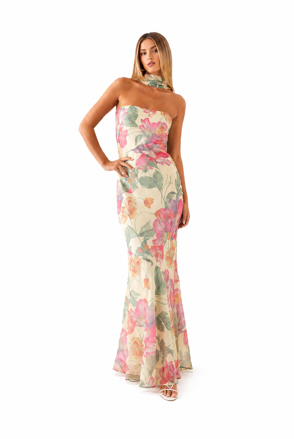 Nina Floral Strapless Maxi Dress