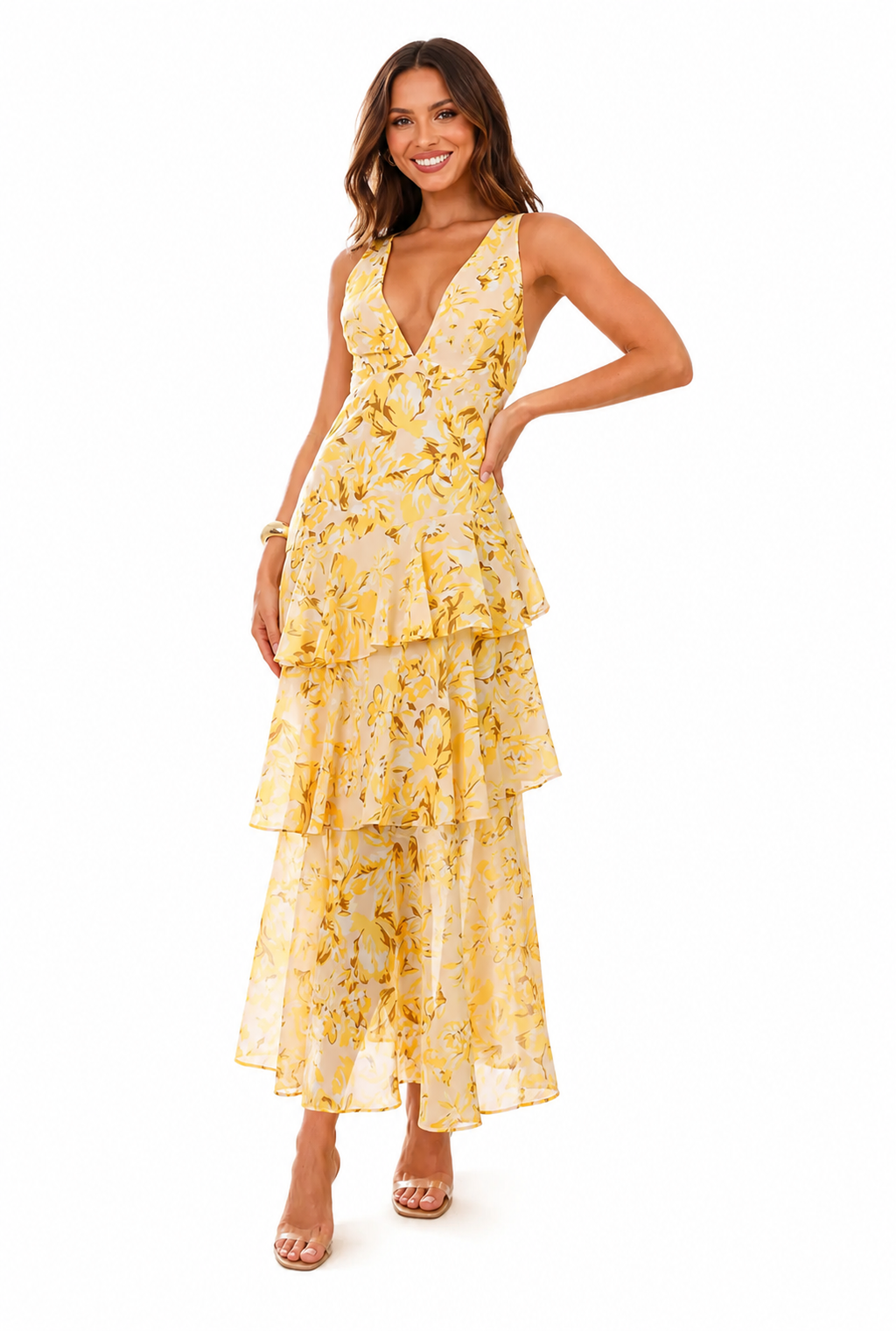 Cora Floral V-Neck Maxi Dress