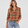Clara Flannel Button-Down Blouse