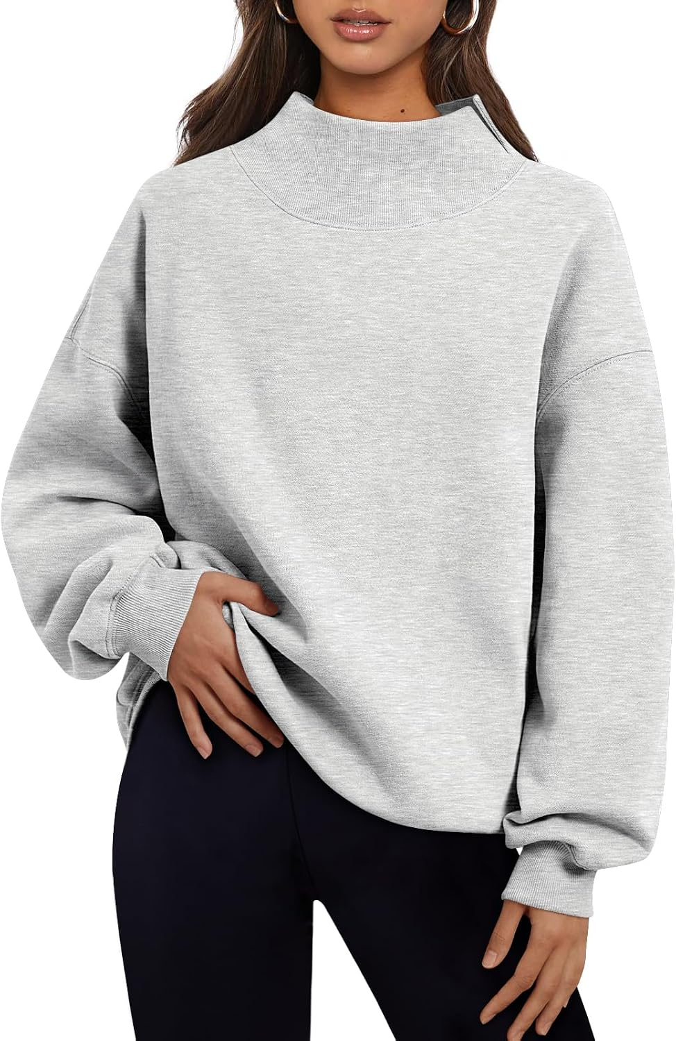 Lara Oversized Mock Neck Sweatshirt