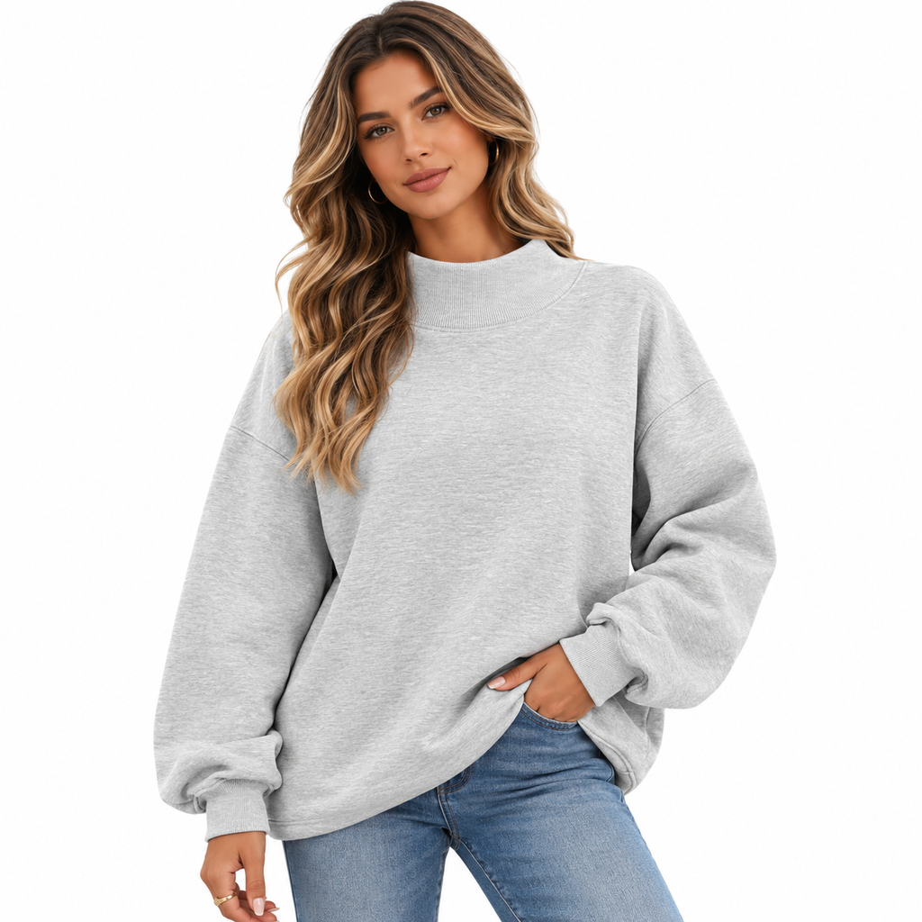 Lara Oversized Mock Neck Sweatshirt